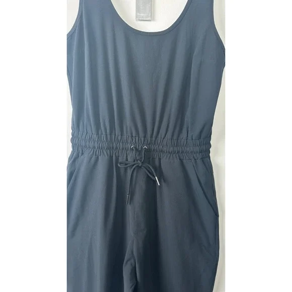 Abercrombie & Fitch Jumpsuit Womens M Black Adjustable Straps Elastic Waist D20 - Picture 2 of 7